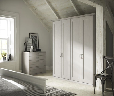 Modern Bedroom Linea Aubergine Gloss Free Standing Cambridge Kashmir